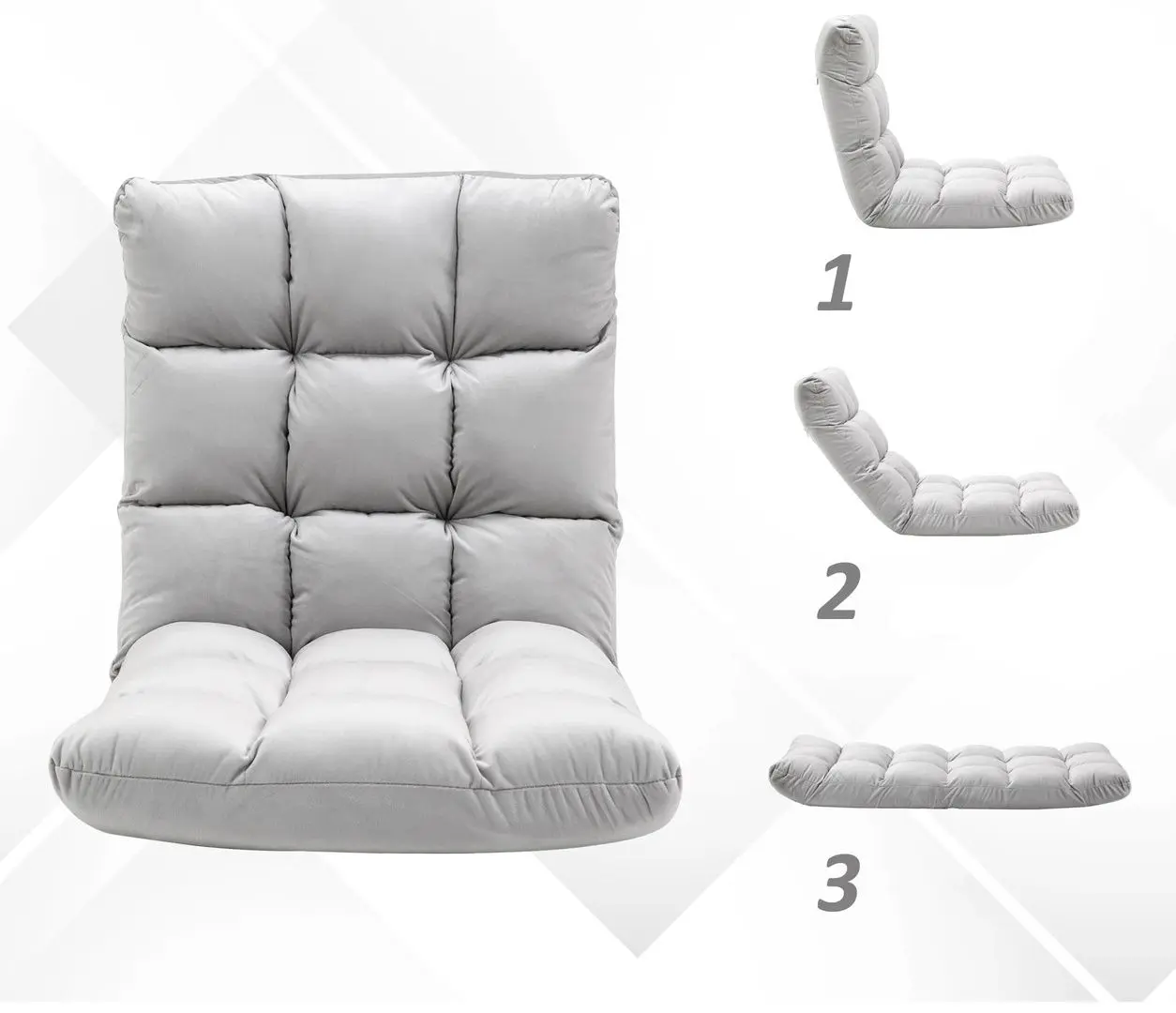 Sezlong moale Homcom 833-908GY 71x55x53 (Light Grey)