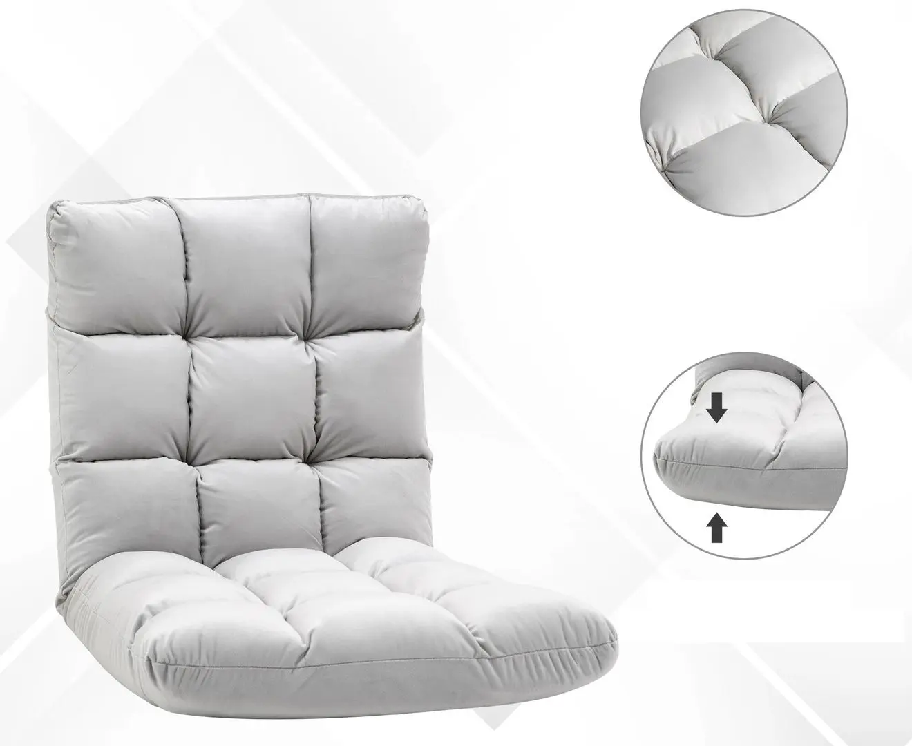 Sezlong moale Homcom 833-908GY 71x55x53 (Light Grey)