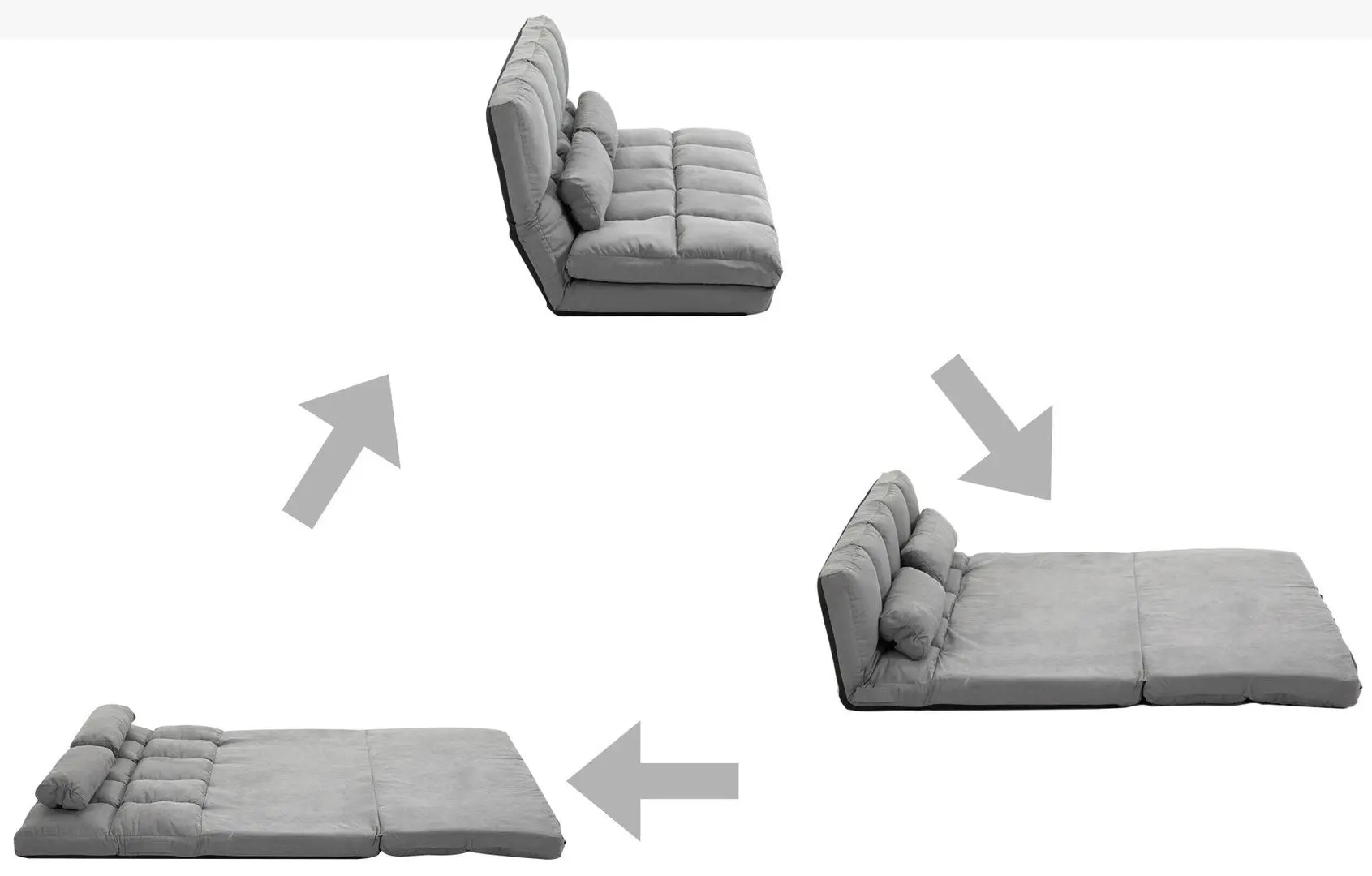 Sezlong moale Homcom 833-932 130x73x60 cm (Grey)