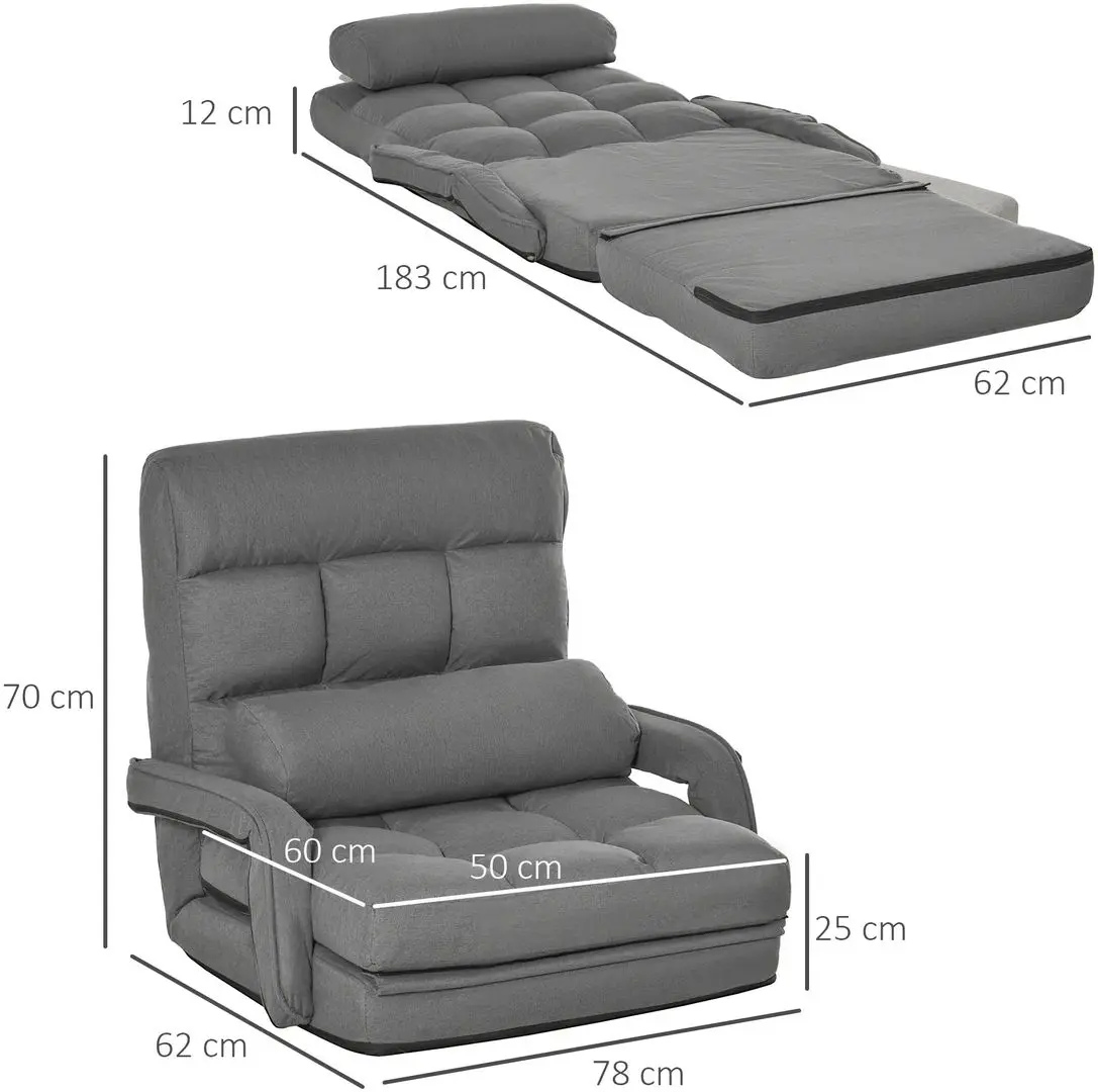 Мягкий шезлонг Homcom 839-110 78x62x70 cm (Grey)