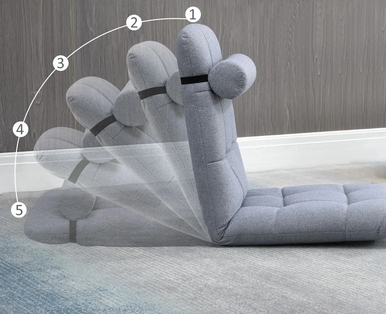 Sezlong moale Homcom 839-565V00GY 53x64x60 cm (Grey) - 3