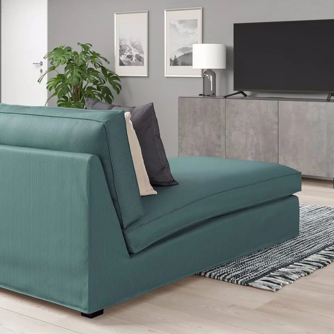 Sezlong moale Ikea Kivik/Kelinge (Gri-Turcoaz)