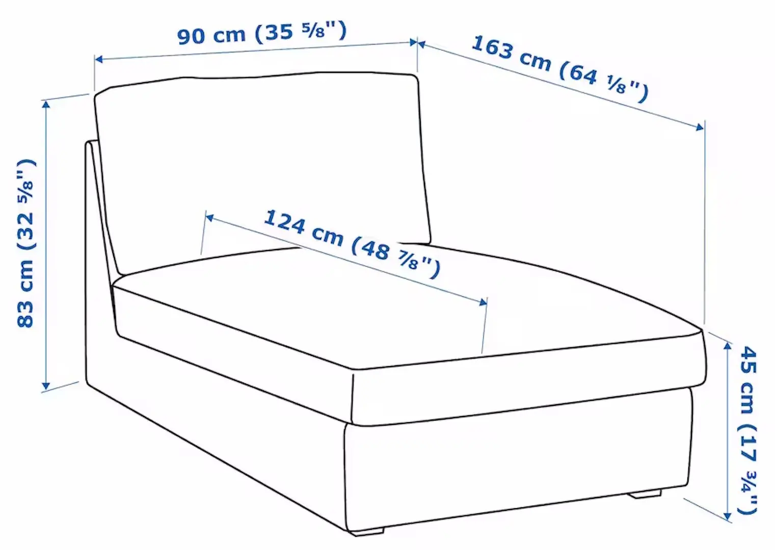 Sezlong moale Ikea Kivik/Kelinge (Gri-Turcoaz)