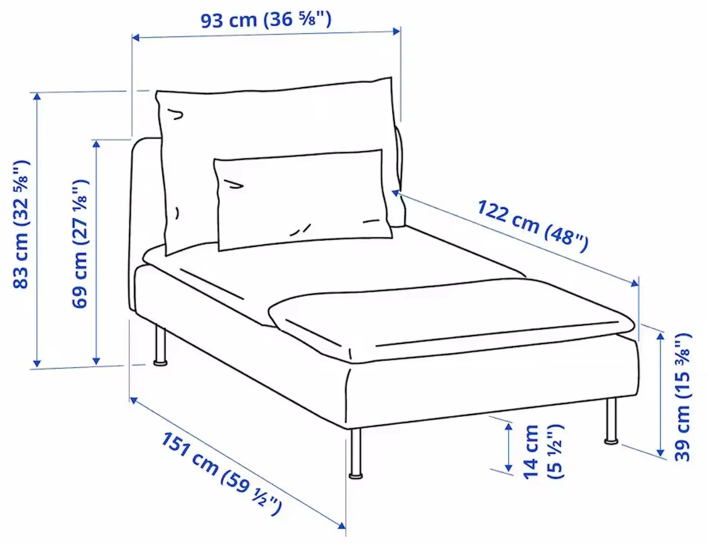 Sezlong moale Ikea Soderhamn/Fridtuna (Bej Deschis)