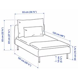 Мягкий шезлонг Ikea Soderhamn/Fridtuna (Темно-Серый) Thumb