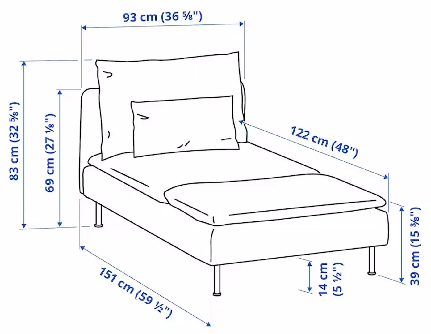 Мягкий шезлонг Ikea Soderhamn/Fridtuna (Темно-Серый)
