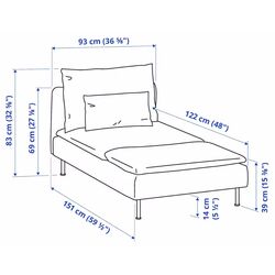 Sezlong moale Ikea Soderhamn/Tonerud (Gri) Thumb