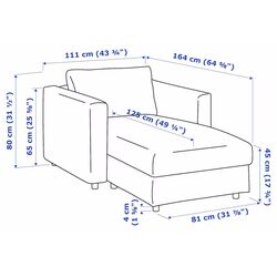 Sezlong moale Ikea Vimle Grann/Bomstad (Negru) Thumb