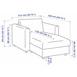 Sezlong moale Ikea Vimle/Gunnared (Bej) Thumb