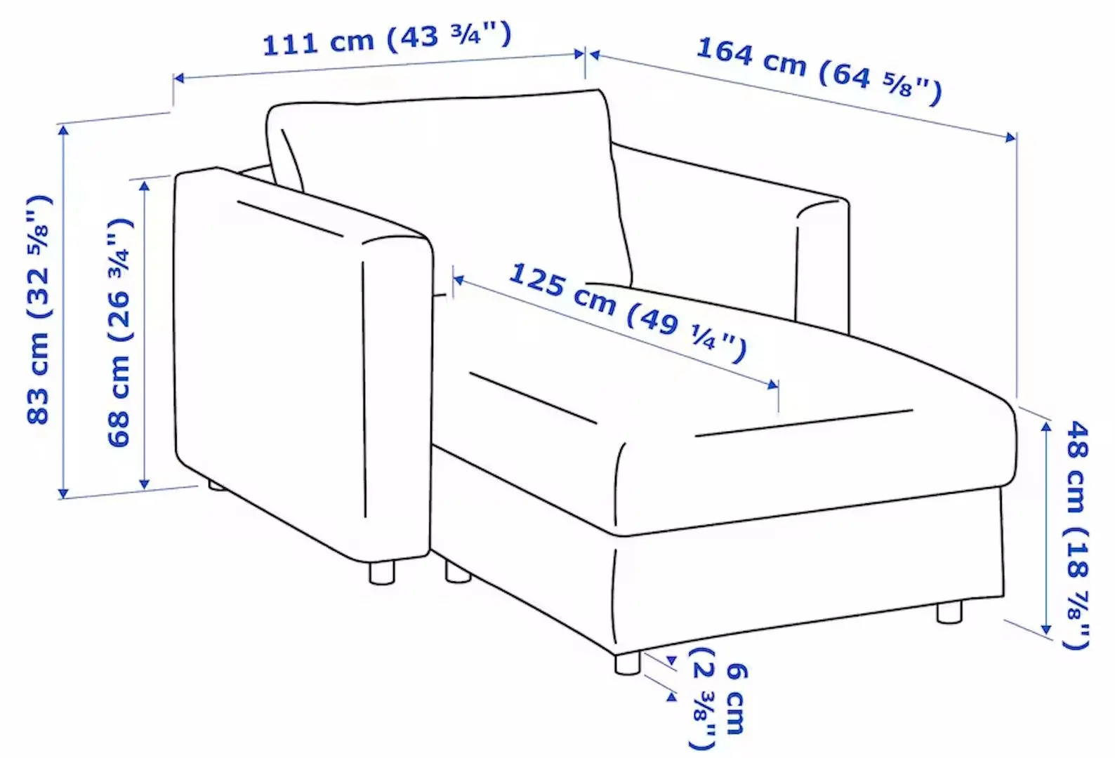 Sezlong moale Ikea Vimle/Gunnared (Bej)