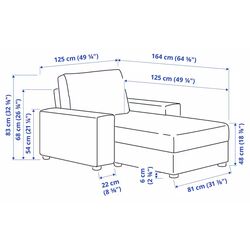 Sezlong moale Ikea Vimle/Gunnared brate late (Bej) Thumb