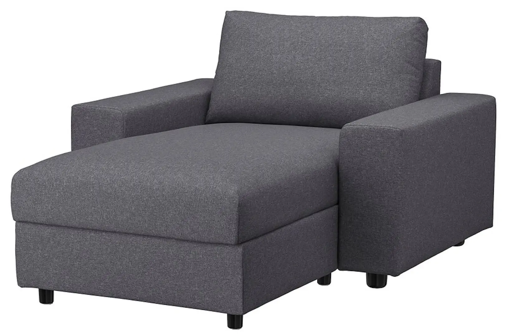 Мягкий шезлонг Ikea Vimle/Gunnared широкие подлокотники (Средне-Серый)