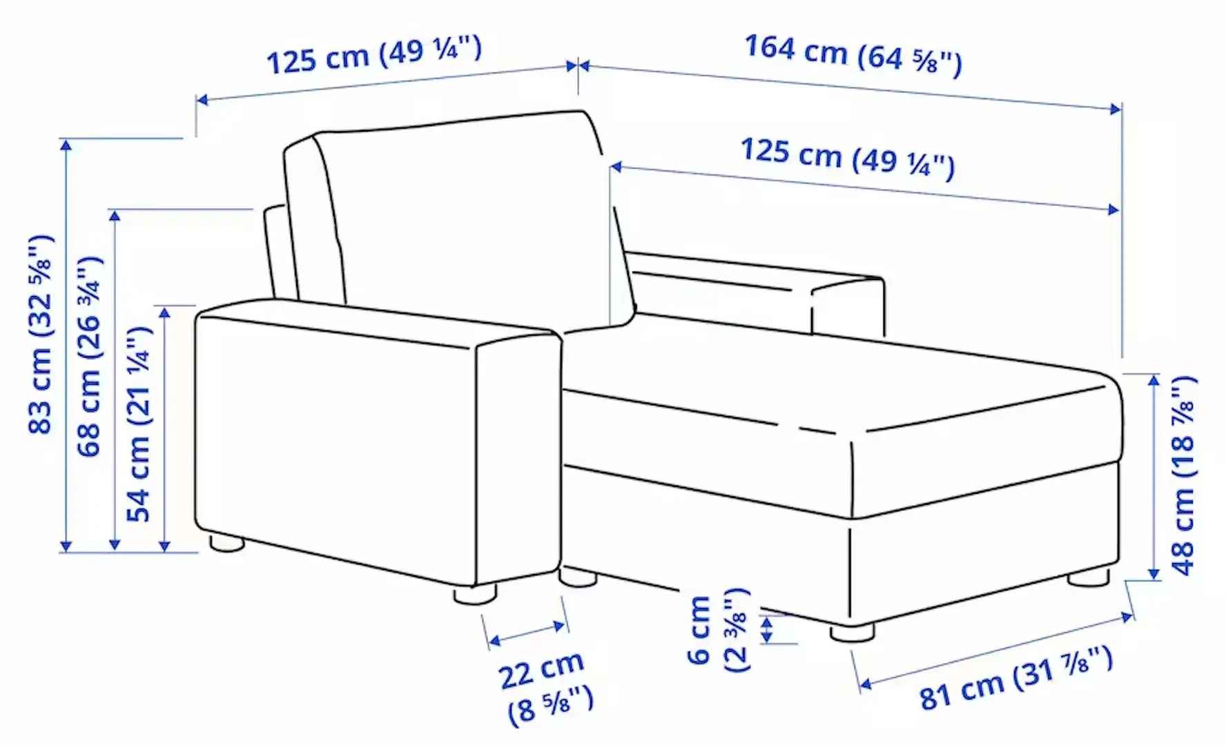 Мягкий шезлонг Ikea Vimle/Gunnared широкие подлокотники (Средне-Серый)