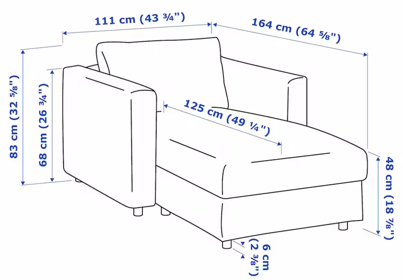 Мягкий шезлонг Ikea Vimle/Hallarp (Бежевый)