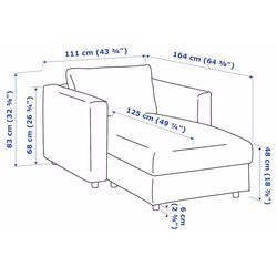 Sezlong moale Ikea Vimle/Hallarp (Gri) Thumb