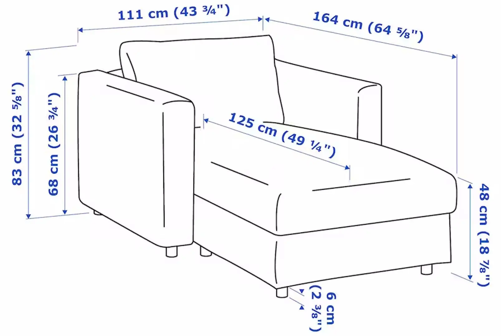Sezlong moale Ikea Vimle/Hallarp (Gri)