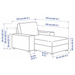 Sezlong moale Ikea Vimle/Hallarp brate late (Bej) Thumb