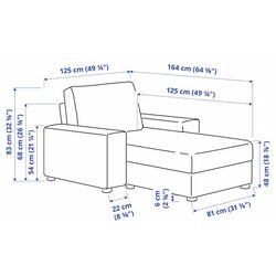 Sezlong moale Ikea Vimle/Hallarp brate late (Gri) Thumb