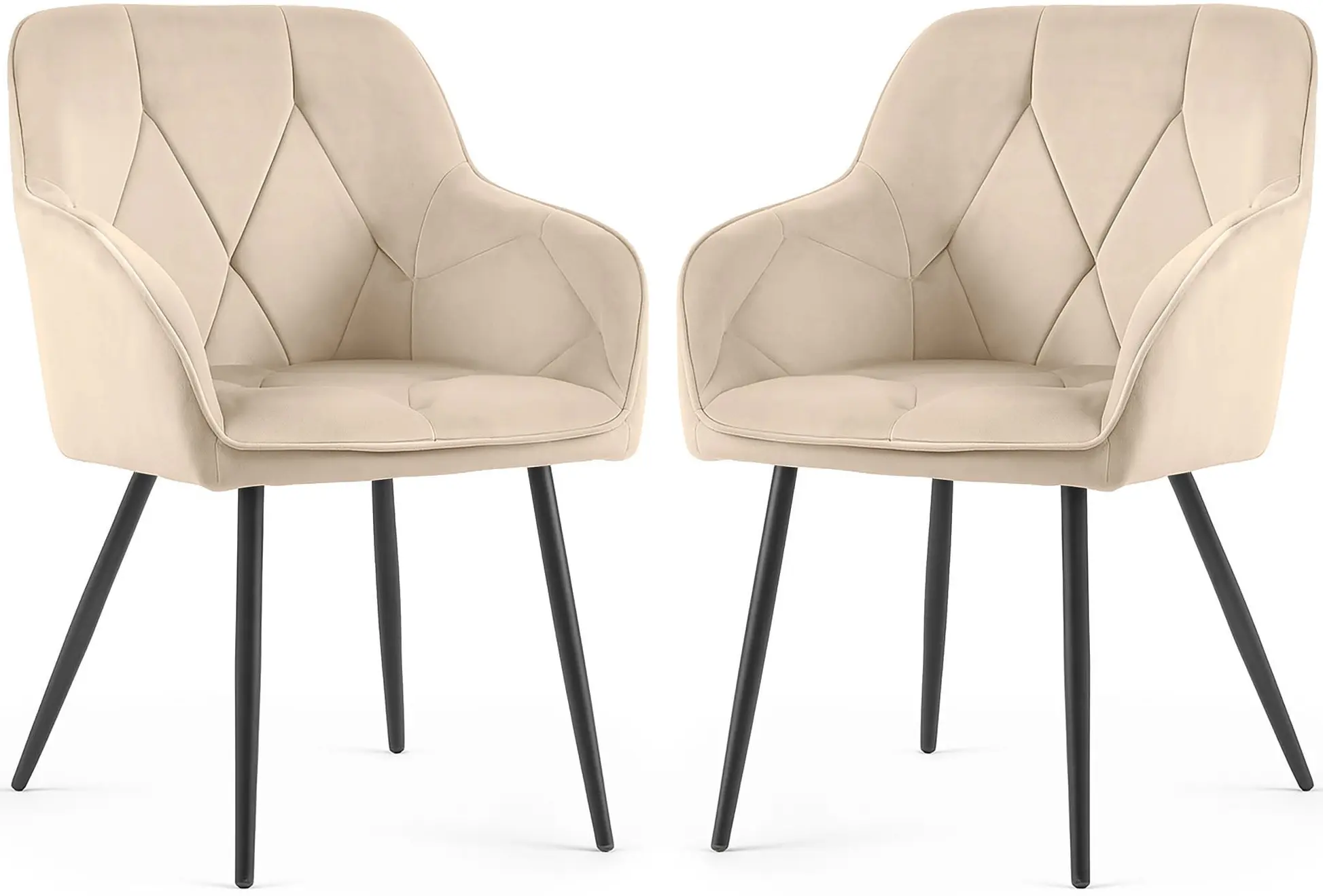 Набор стульев Akord Diamante 2pcs (Beige/Black) - 3