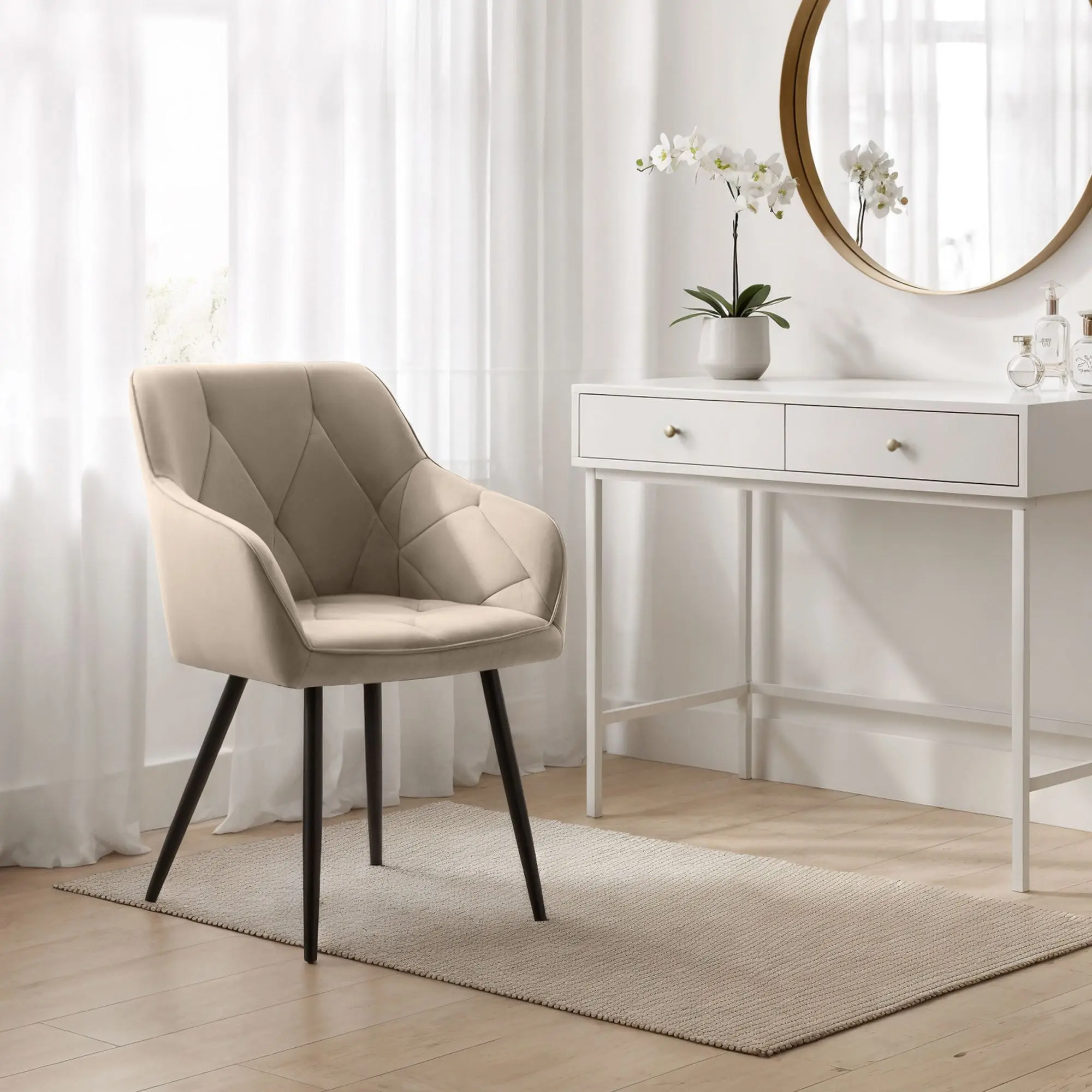 Набор стульев Akord Diamante 2pcs (Beige/Black) - 9