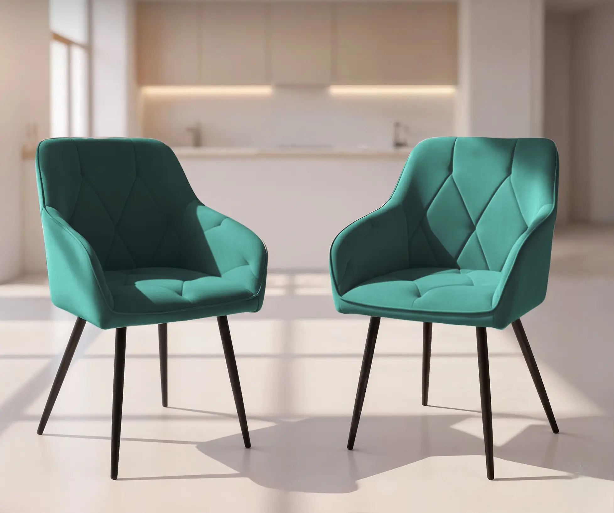 Набор стульев Akord Diamante 2pcs (Bottle Green/Black) - 2