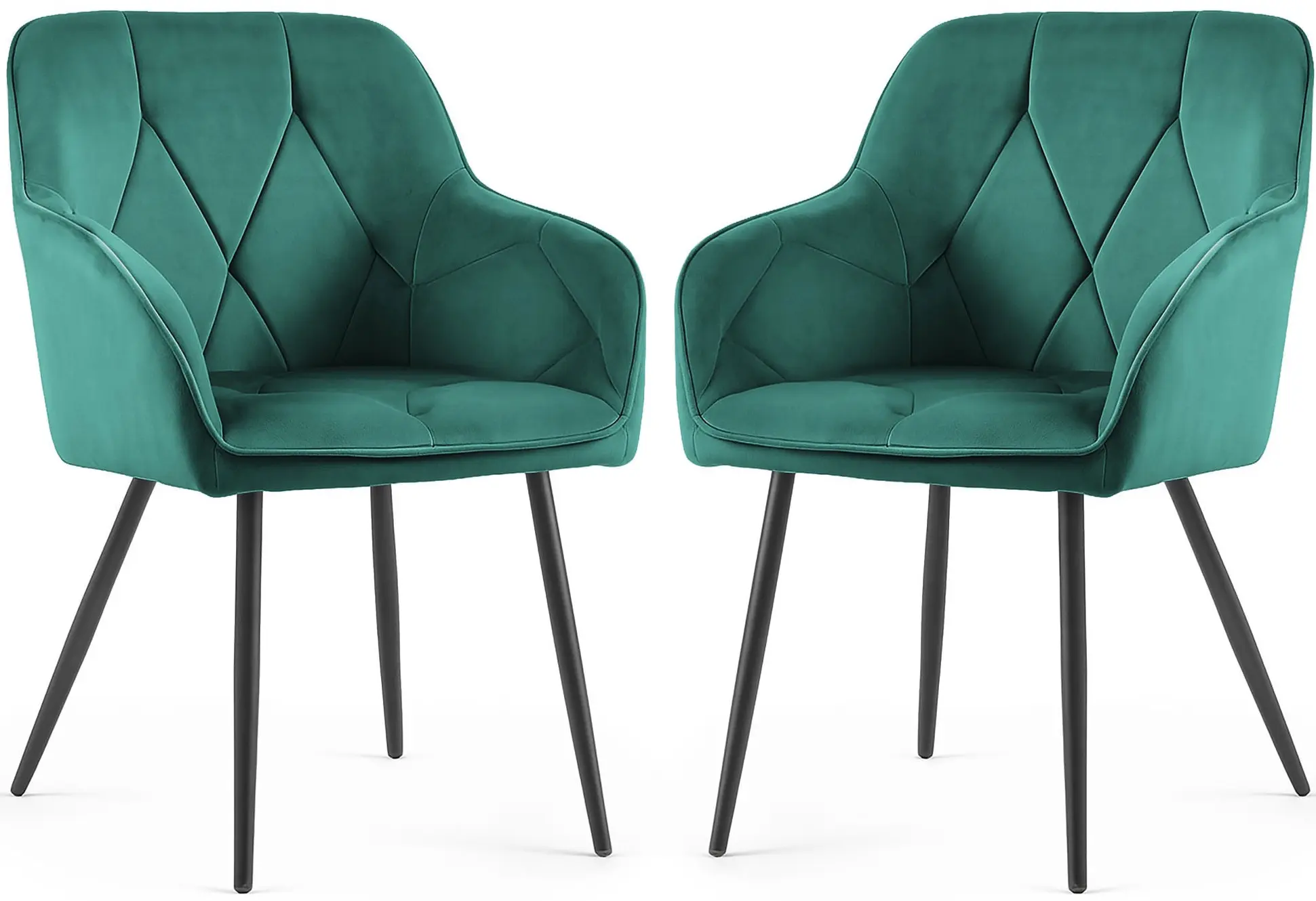 Набор стульев Akord Diamante 2pcs (Bottle Green/Black) - 3