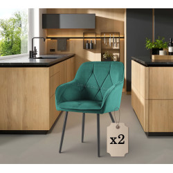 Набор стульев Akord Diamante 2pcs (Bottle Green/Black)