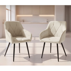 Набор стульев Akord Diamante 2pcs (Cream/Black) Thumb