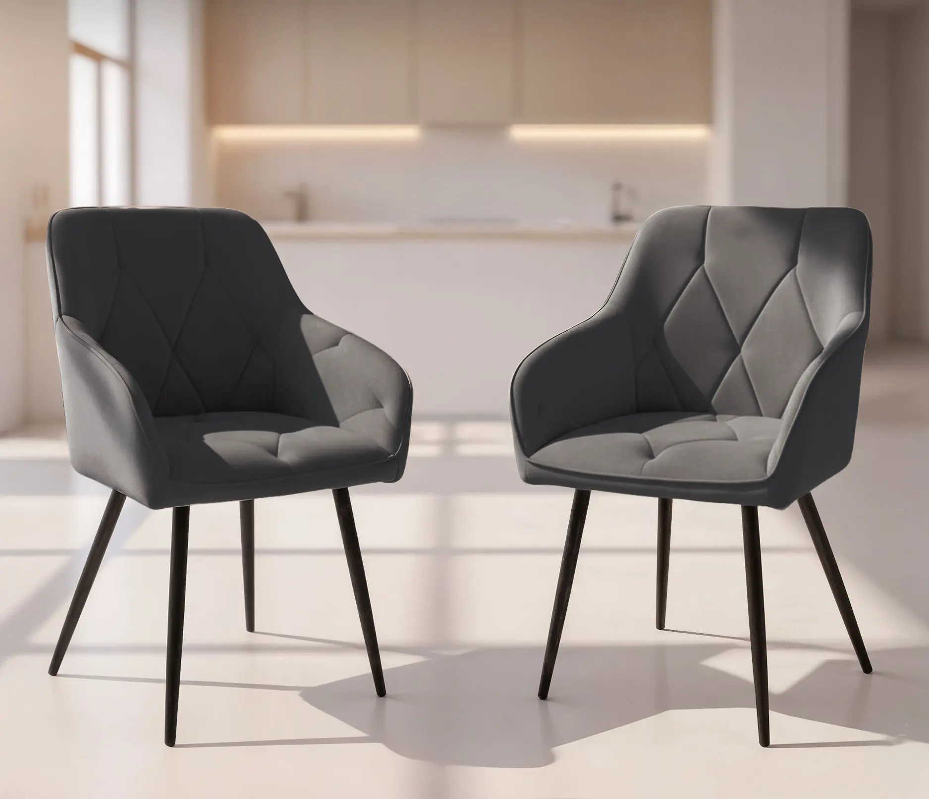 Set scaune Akord Diamante 2pcs (Dark Graphite/Black)
