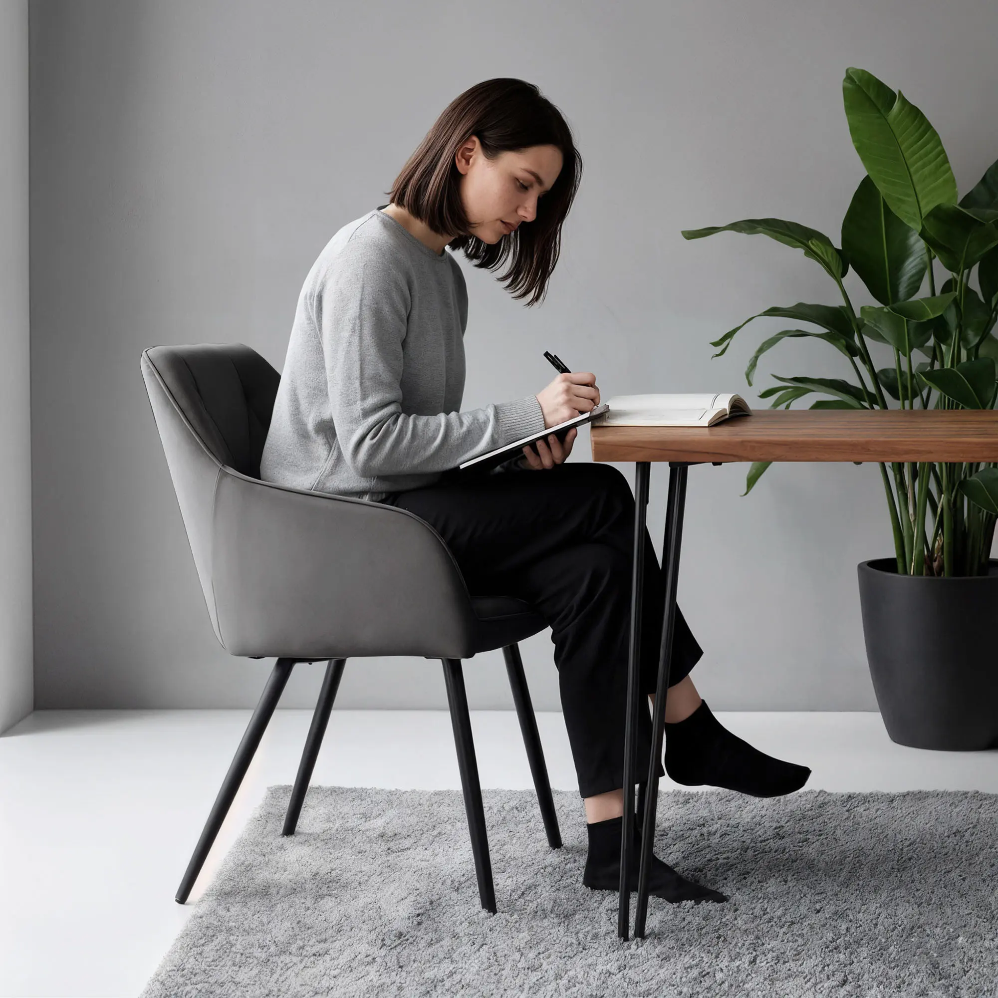 Set scaune Akord Diamante 2pcs (Dark Graphite/Black)