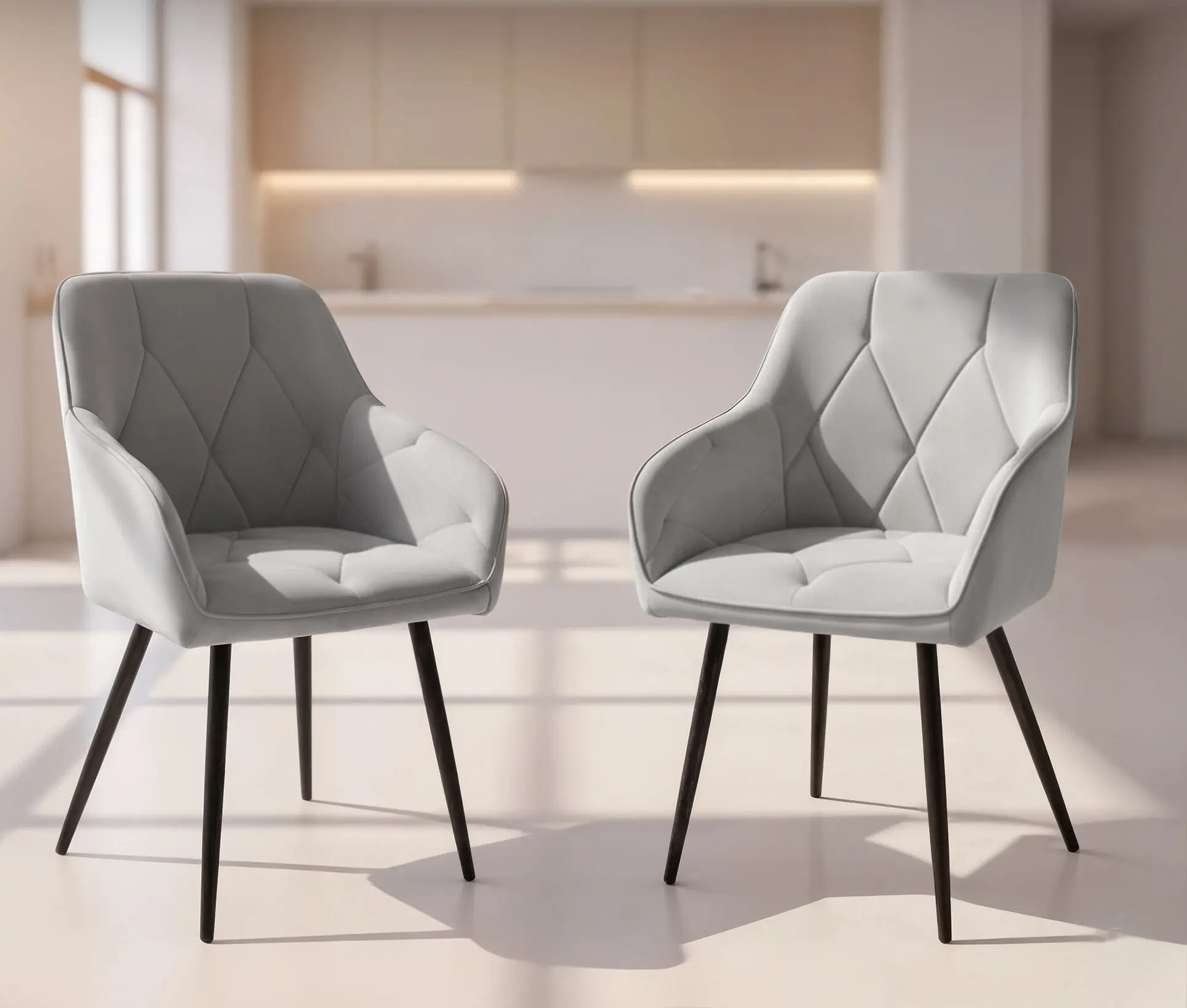 Набор стульев Akord Diamante 2pcs (Grey/Black) - 2