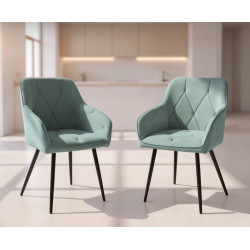 Set scaune Akord Diamante 2pcs (Turquoise/Black) Thumb