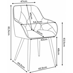 Set scaune Akord Diamante 2pcs (Turquoise/Black) Thumb