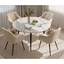 Set scaune Akord Diamante 4pcs (Beige/Black) Thumb