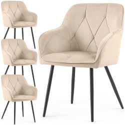 Set scaune Akord Diamante 4pcs (Beige/Black) Thumb