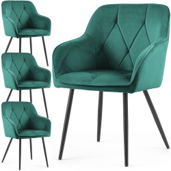 Set scaune Akord Diamante 4pcs (Bottle Green/Black) Thumb