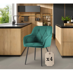 Набор стульев Akord Diamante 4pcs (Bottle Green/Black)