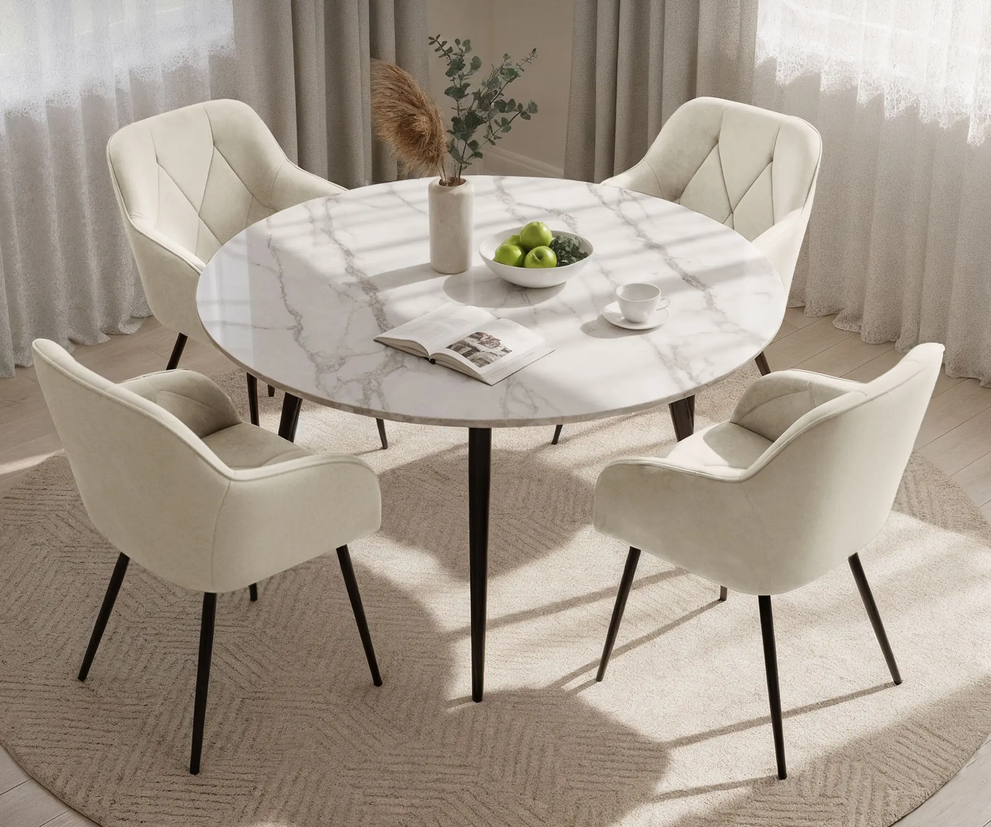 Set scaune Akord Diamante 4pcs (Cream/Black)