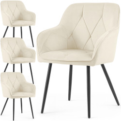 Set scaune Akord Diamante 4pcs (Cream/Black) Thumb