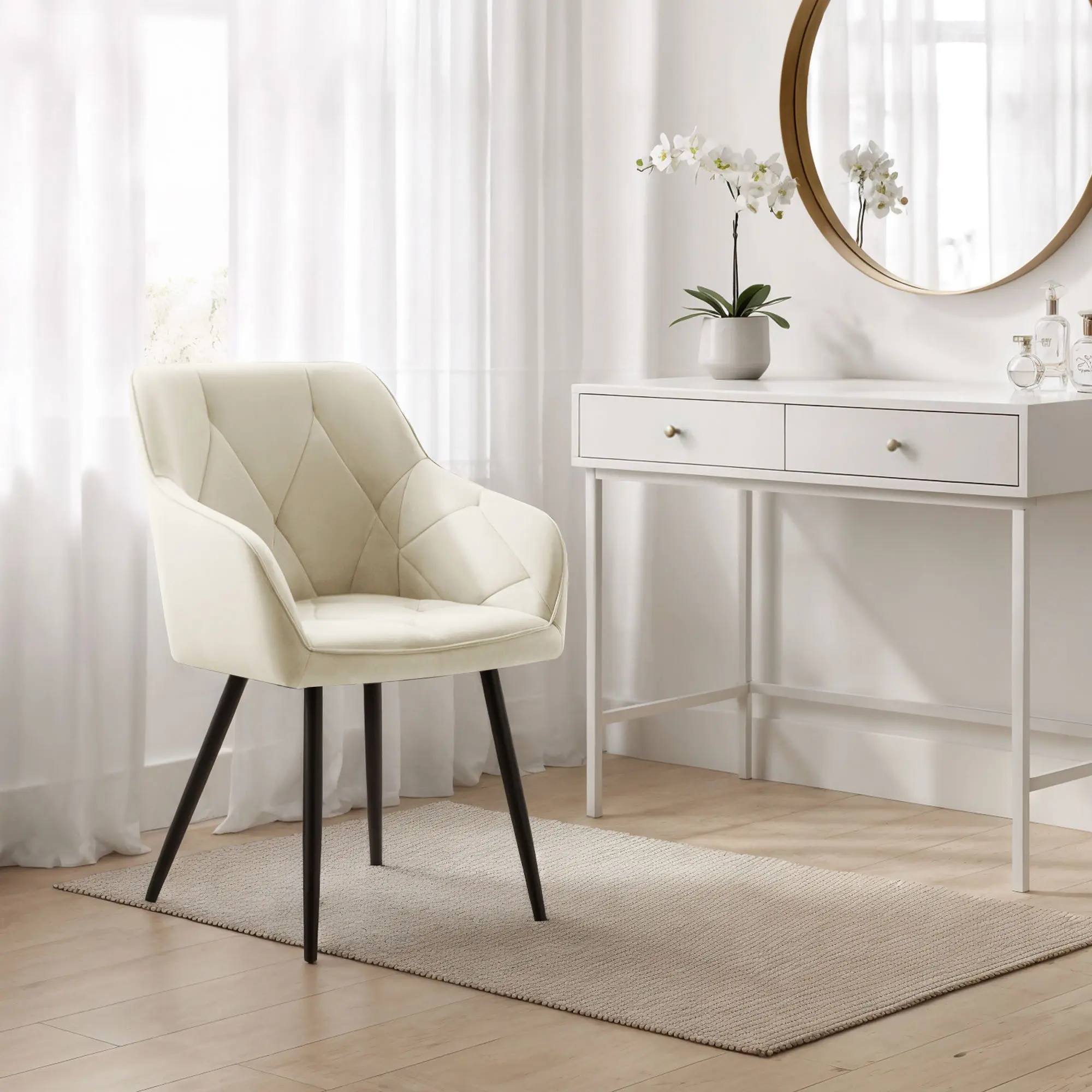 Set scaune Akord Diamante 4pcs (Cream/Black)