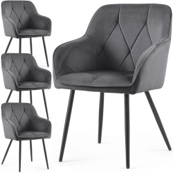 Set scaune Akord Diamante 4pcs (Dark Graphite/Black) Thumb