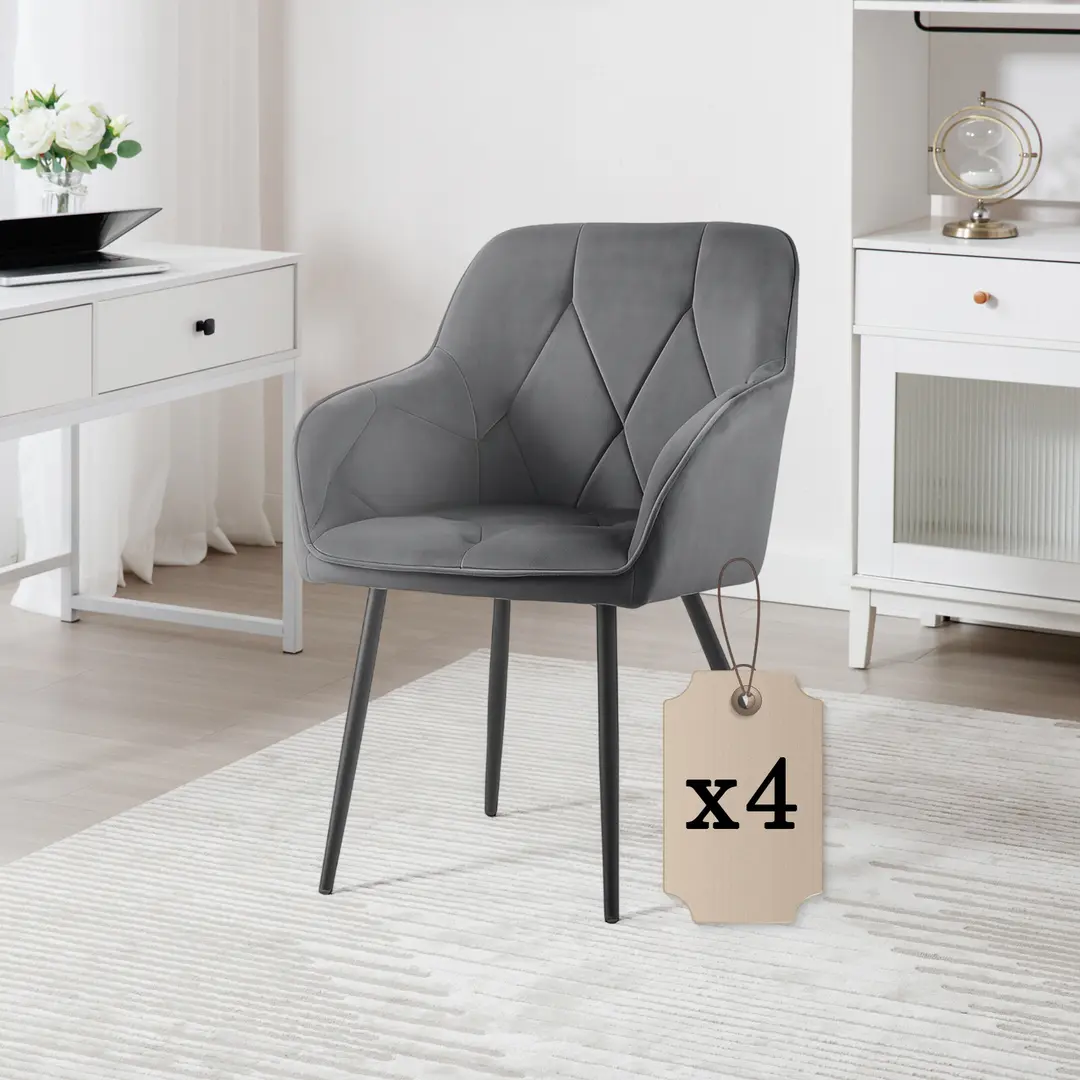 Set scaune Akord Diamante 4pcs (Dark Graphite/Black)