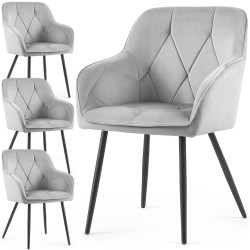 Набор стульев Akord Diamante 4pcs (Grey/Black) Thumb
