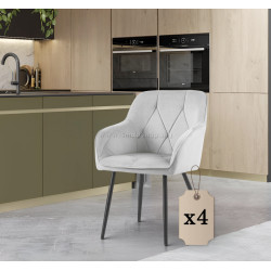 Набор стульев Akord Diamante 4pcs (Grey/Black)