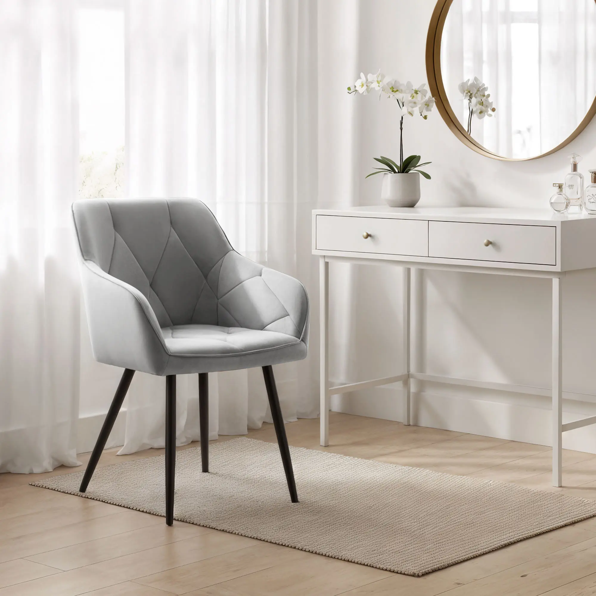 Набор стульев Akord Diamante 4pcs (Grey/Black) - 8