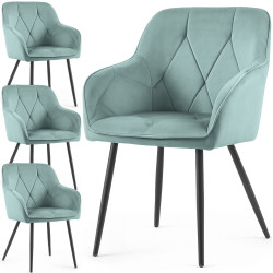 Set scaune Akord Diamante 4pcs (Turquoise/Black) Thumb