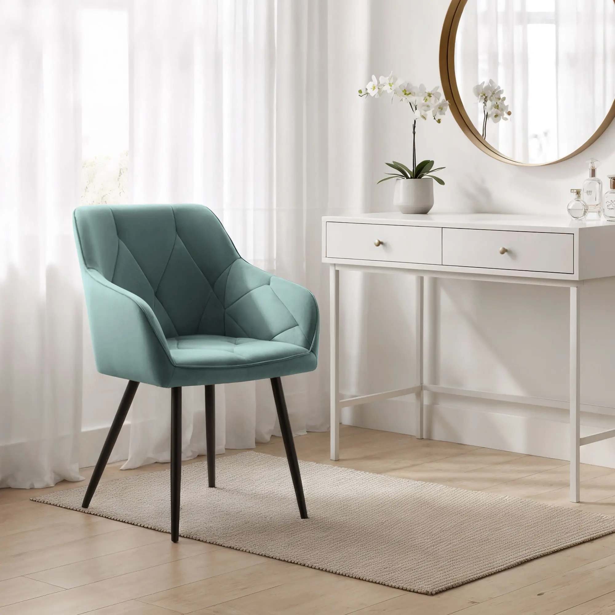 Set scaune Akord Diamante 4pcs (Turquoise/Black)