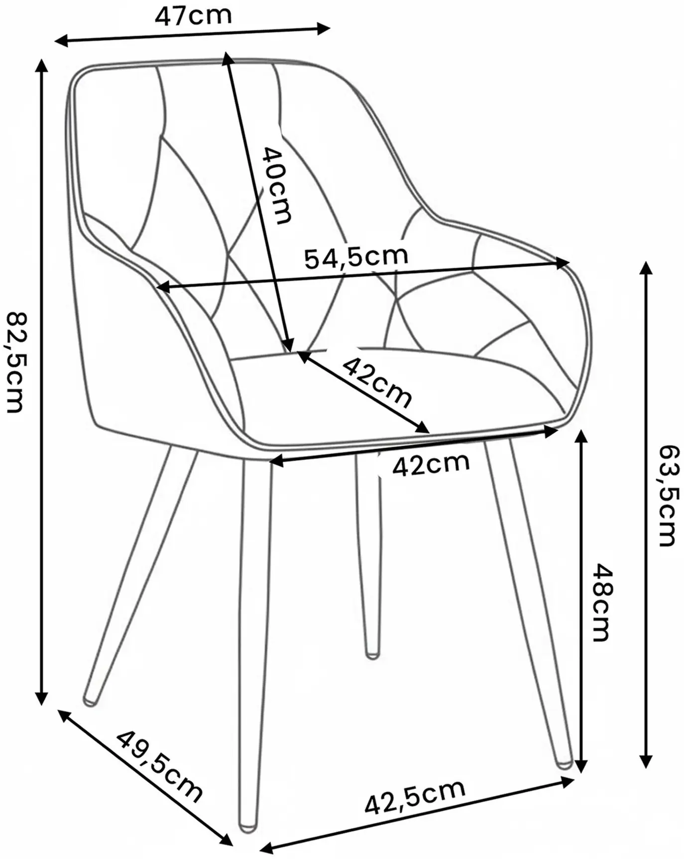 Набор стульев Akord Diamante 6pcs (Beige/Black) - 11