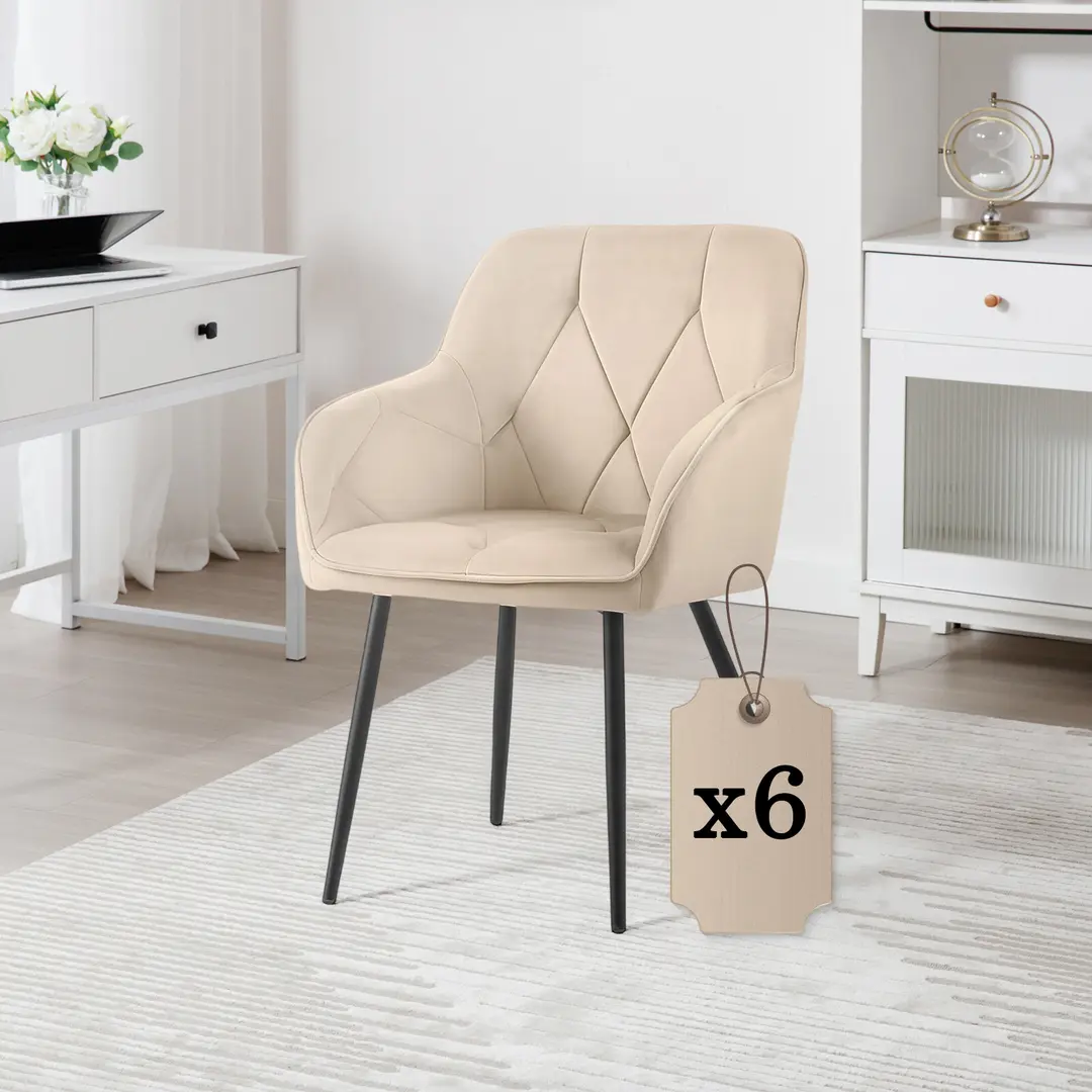 Набор стульев Akord Diamante 6pcs (Beige/Black)