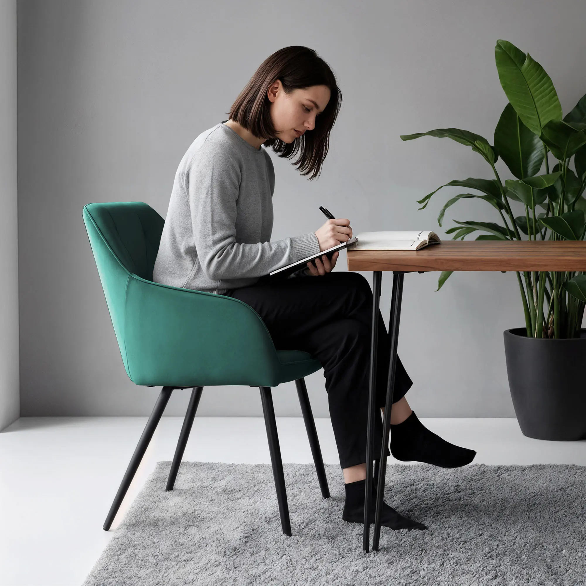 Set scaune Akord Diamante 6pcs (Bottle Green/Black) - 8